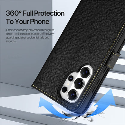 DUX DUCIS For Samsung Galaxy S26 Ultra Case  Lawa Series Detachable Magnetic Cowhide Leather Cover Zipper Wallet