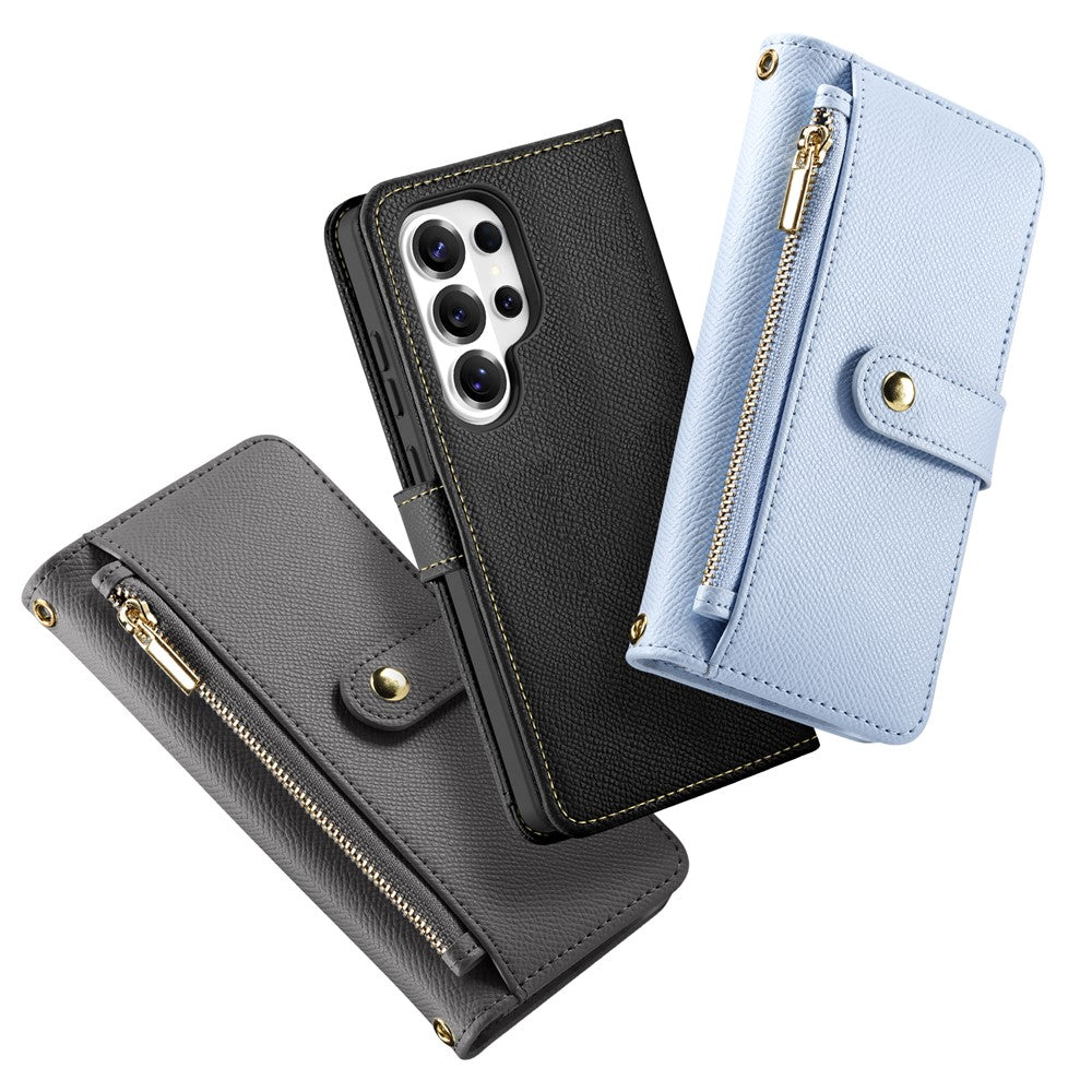 DUX DUCIS For Samsung Galaxy S26 Ultra Case  Lawa Series Detachable Magnetic Cowhide Leather Cover Zipper Wallet