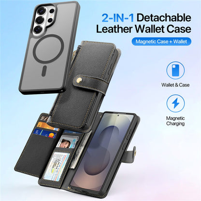 DUX DUCIS For Samsung Galaxy S26 Ultra Case  Lawa Series Detachable Magnetic Cowhide Leather Cover Zipper Wallet