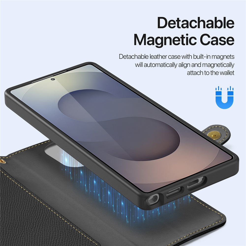 DUX DUCIS For Samsung Galaxy S26 Ultra Case  Lawa Series Detachable Magnetic Cowhide Leather Cover Zipper Wallet