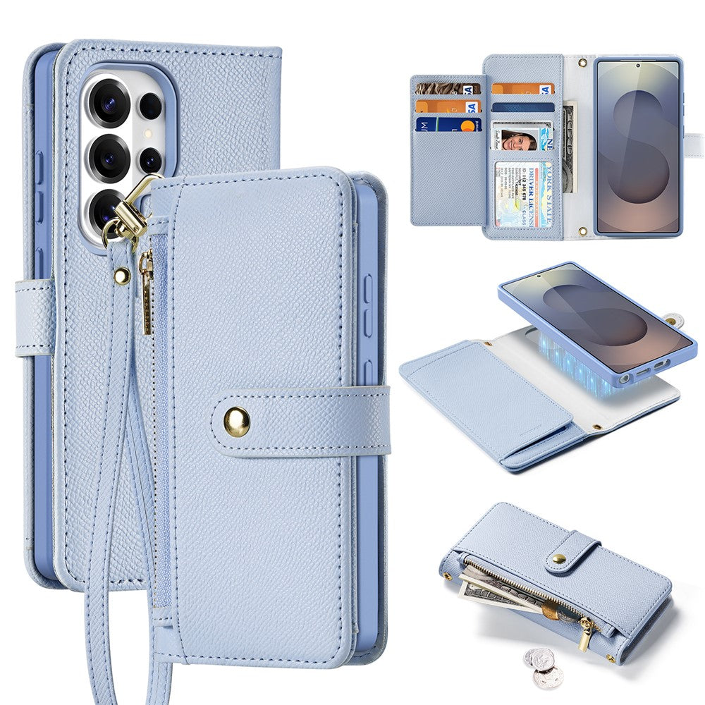 DUX DUCIS For Samsung Galaxy S26 Ultra Case  Lawa Series Detachable Magnetic Cowhide Leather Cover Zipper Wallet