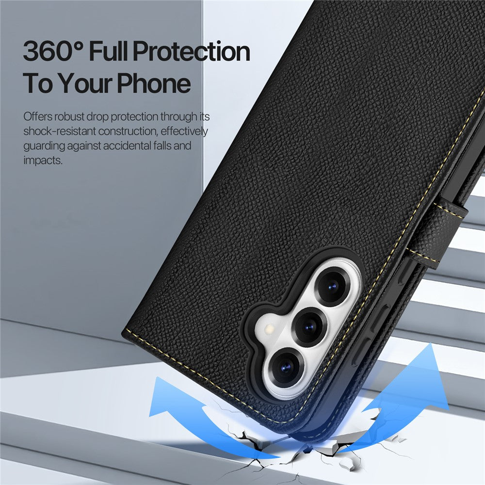 DUX DUCIS For Samsung Galaxy S26+ Case  Lawa Series Detachable Magnetic Cowhide Leather Cover Zipper Wallet