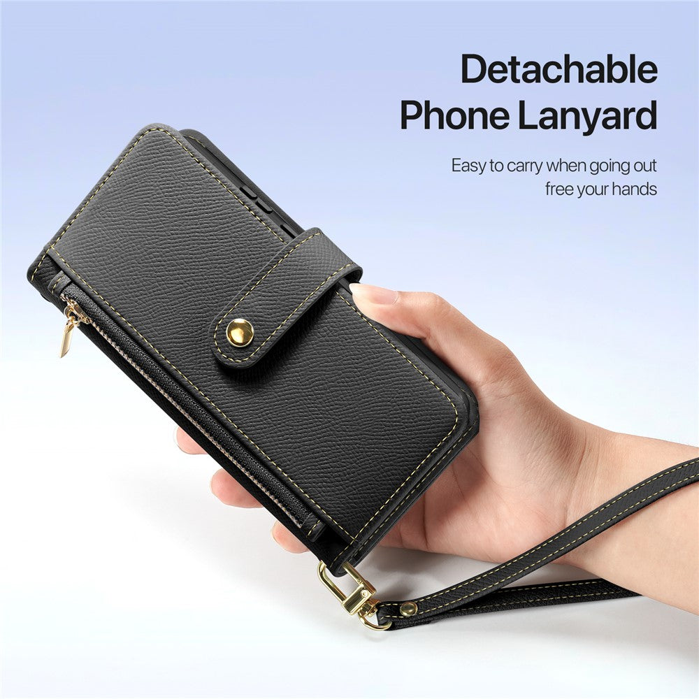 DUX DUCIS For Samsung Galaxy S26+ Case  Lawa Series Detachable Magnetic Cowhide Leather Cover Zipper Wallet