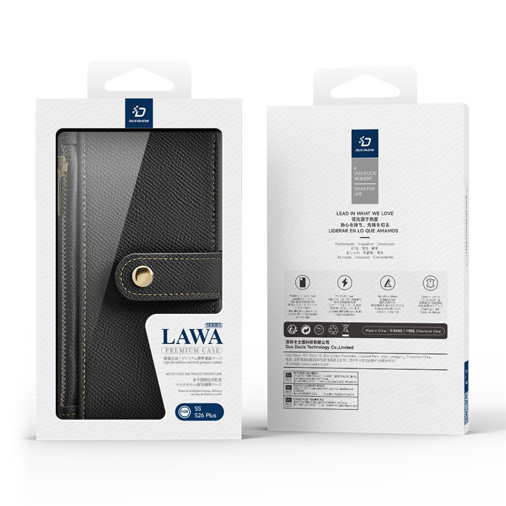 DUX DUCIS For Samsung Galaxy S26+ Case  Lawa Series Detachable Magnetic Cowhide Leather Cover Zipper Wallet