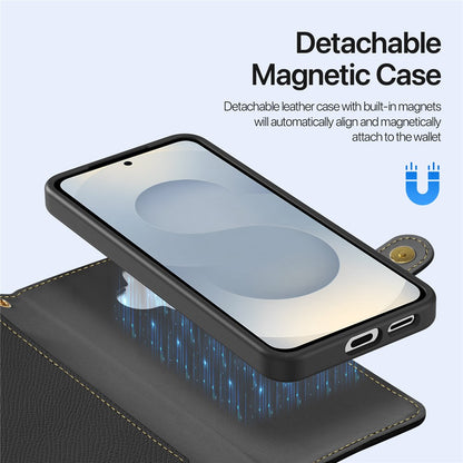 DUX DUCIS For Samsung Galaxy S26+ Case  Lawa Series Detachable Magnetic Cowhide Leather Cover Zipper Wallet