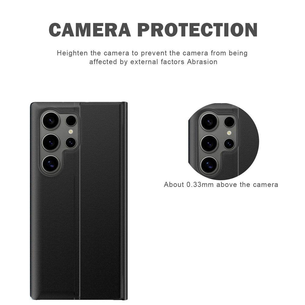 For Samsung Galaxy S26 Ultra Case View Window Scratch-Resistant PU Leather Flip Stand Phone Cover