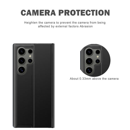 For Samsung Galaxy S26 Ultra Case View Window Scratch-Resistant PU Leather Flip Stand Phone Cover