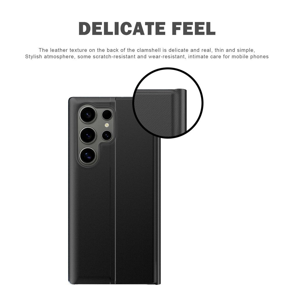 For Samsung Galaxy S26 Ultra Case View Window Scratch-Resistant PU Leather Flip Stand Phone Cover