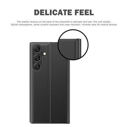 For Samsung Galaxy S26+ Case View Window Scratch-Resistant PU Leather Flip Stand Phone Cover