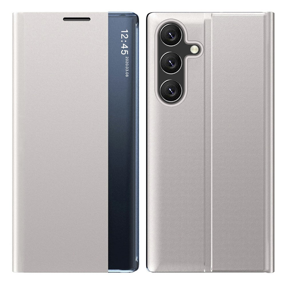 For Samsung Galaxy S26+ Case View Window Scratch-Resistant PU Leather Flip Stand Phone Cover