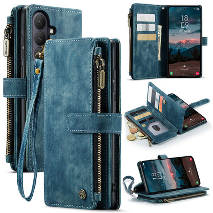 CASEME For Samsung Galaxy S26+ Phone Cases with Strap  C30 Zipper Multiple Card Holder PU Leather Cover