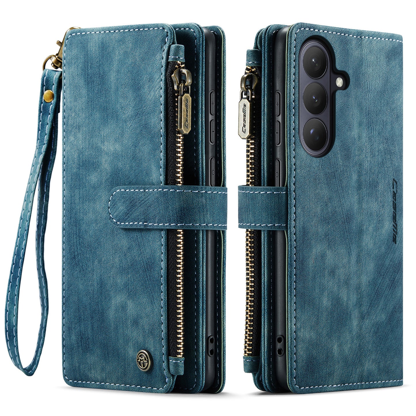 CASEME For Samsung Galaxy S26+ Phone Cases with Strap  C30 Zipper Multiple Card Holder PU Leather Cover