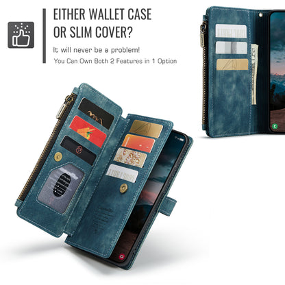 CASEME For Samsung Galaxy S26+ Phone Cases with Strap  C30 Zipper Multiple Card Holder PU Leather Cover