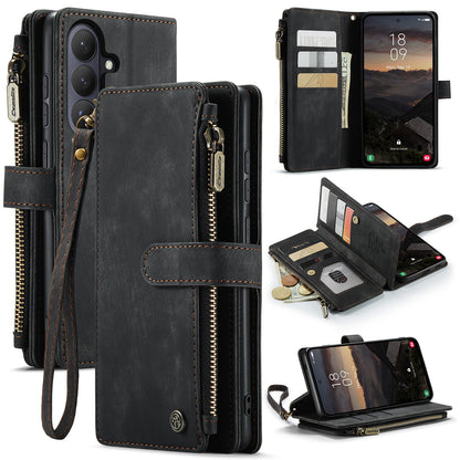 CASEME For Samsung Galaxy S26+ Phone Cases with Strap  C30 Zipper Multiple Card Holder PU Leather Cover