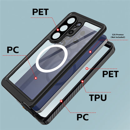 REDPEPPER FS Series For Samsung Galaxy S26 Ultra IPX8 Waterproof Case PC TPU PET Clear Magnetic Phone Cover