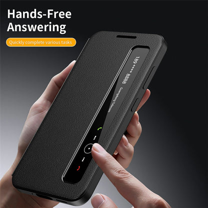 For Samsung Galaxy S26+ Case Smart View Window Leather Phone Cover