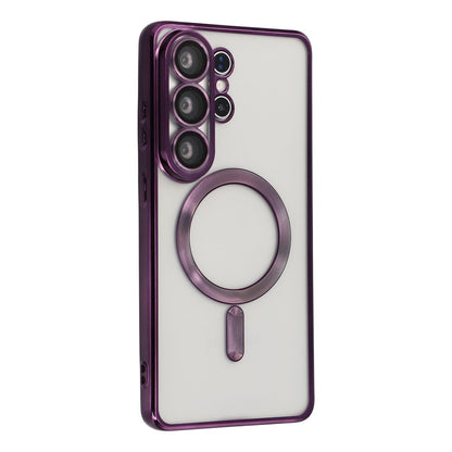 For Samsung Galaxy S26 Ultra Magnetic Case CD Veins Glass Lens Guard TPU Phone Back Cover