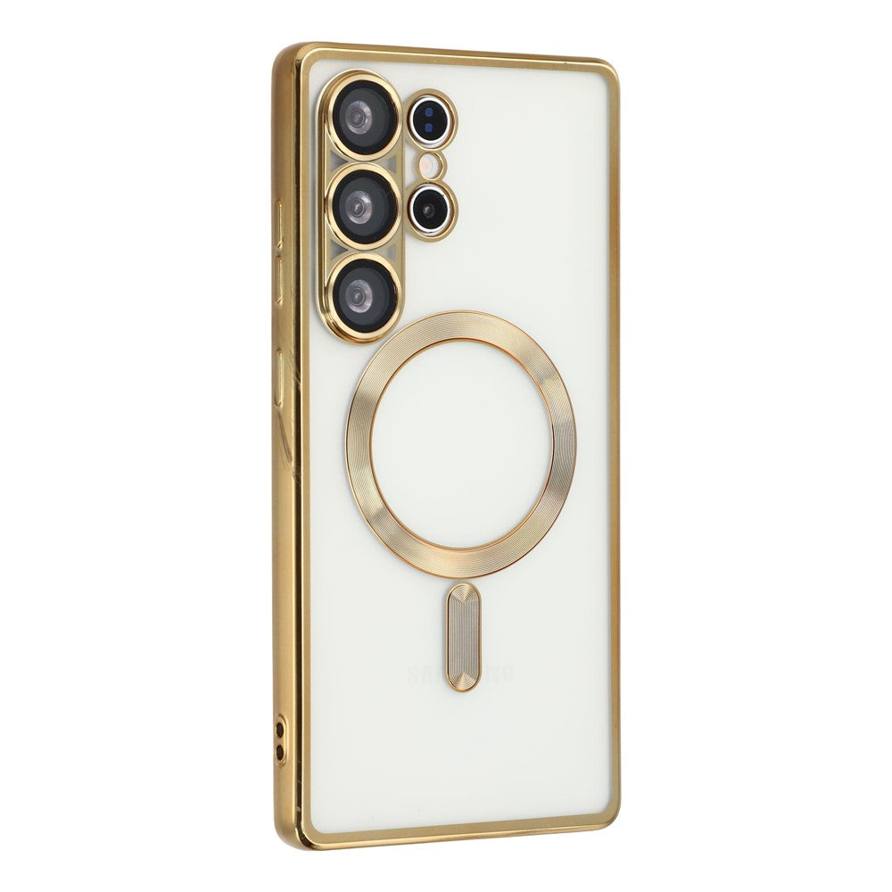 For Samsung Galaxy S26 Ultra Magnetic Case CD Veins Glass Lens Guard TPU Phone Back Cover