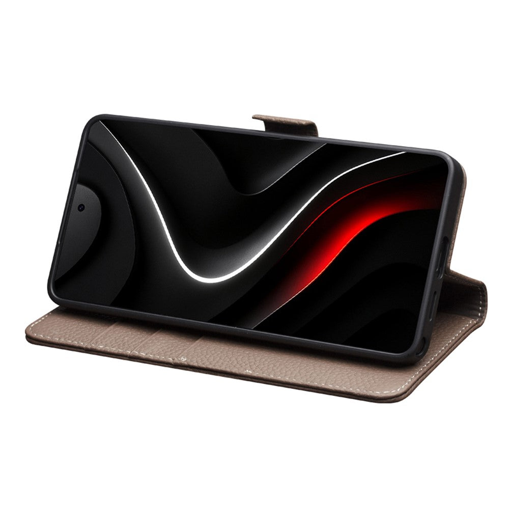 QIALINO For Samsung Galaxy S26 Ultra Case Litchi Texture TPU Leather PC Stand Wallet Flip Phone Cover
