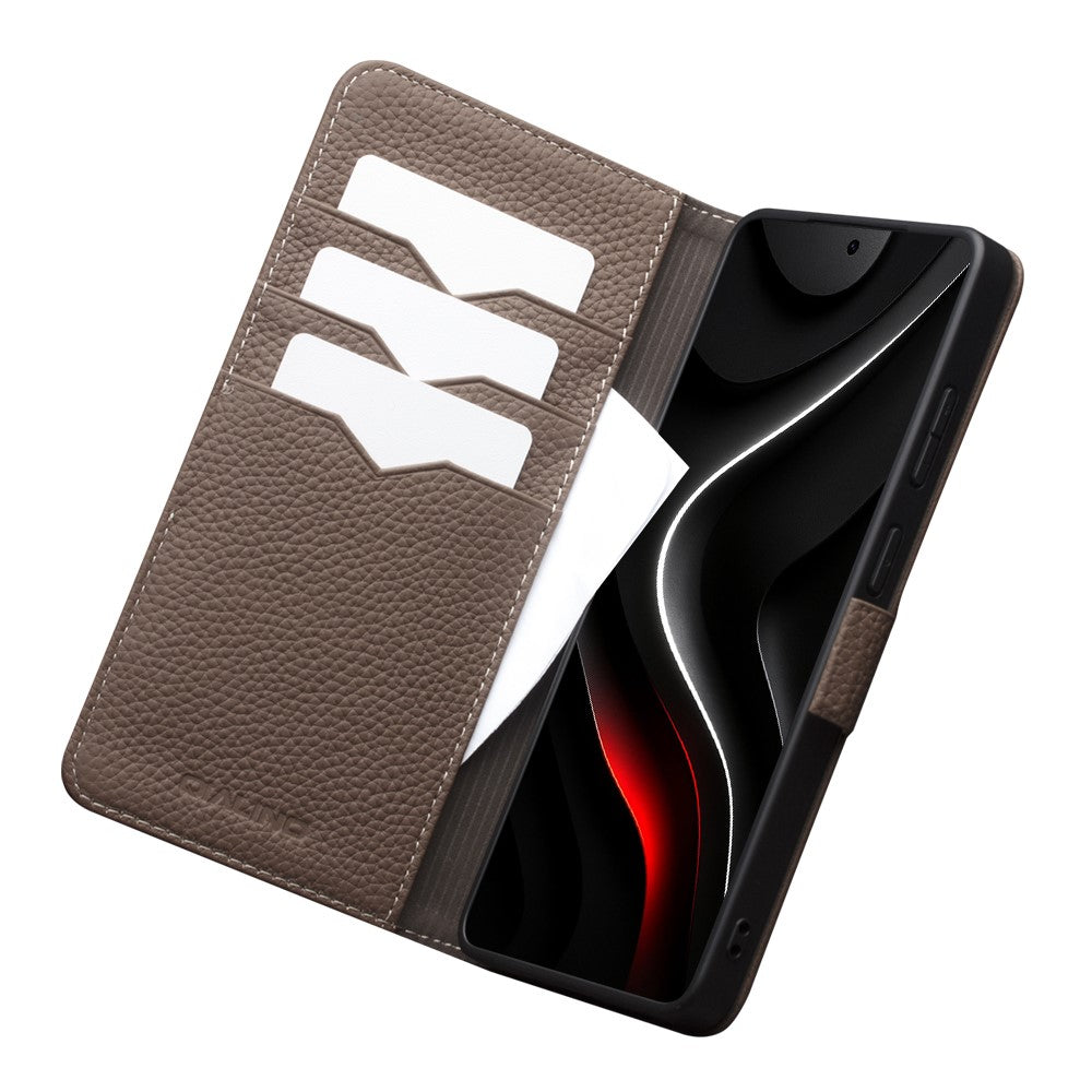 QIALINO For Samsung Galaxy S26 Ultra Case Litchi Texture TPU Leather PC Stand Wallet Flip Phone Cover