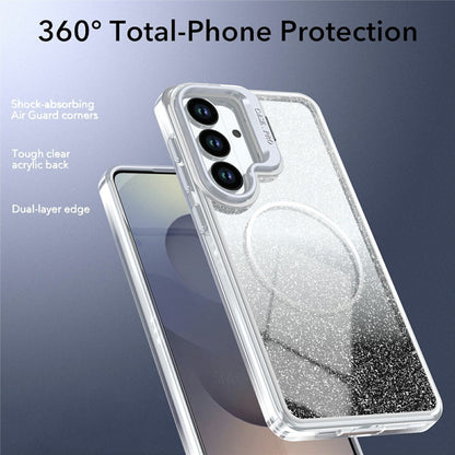 For Samsung Galaxy S26+ Magnetic Case Gradient Glitter Shockproof TPU PC Phone Cover