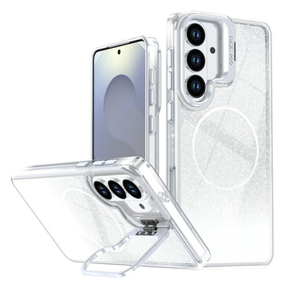 For Samsung Galaxy S26+ Magnetic Case Gradient Glitter Shockproof TPU PC Phone Cover