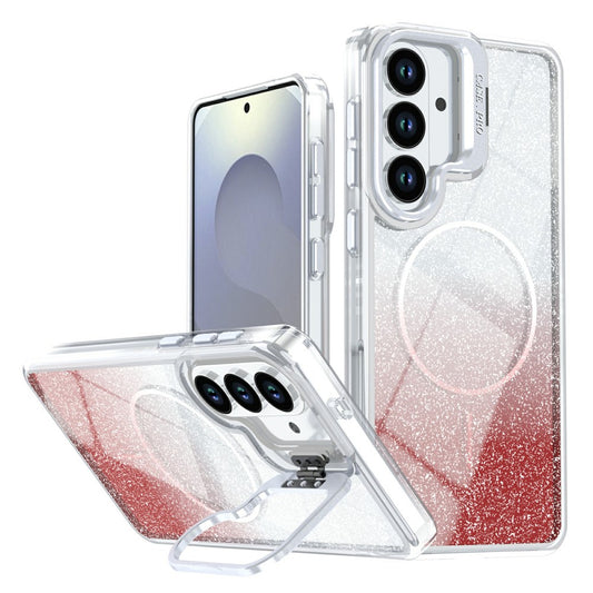 For Samsung Galaxy S26+ Magnetic Case Gradient Glitter Shockproof TPU PC Phone Cover