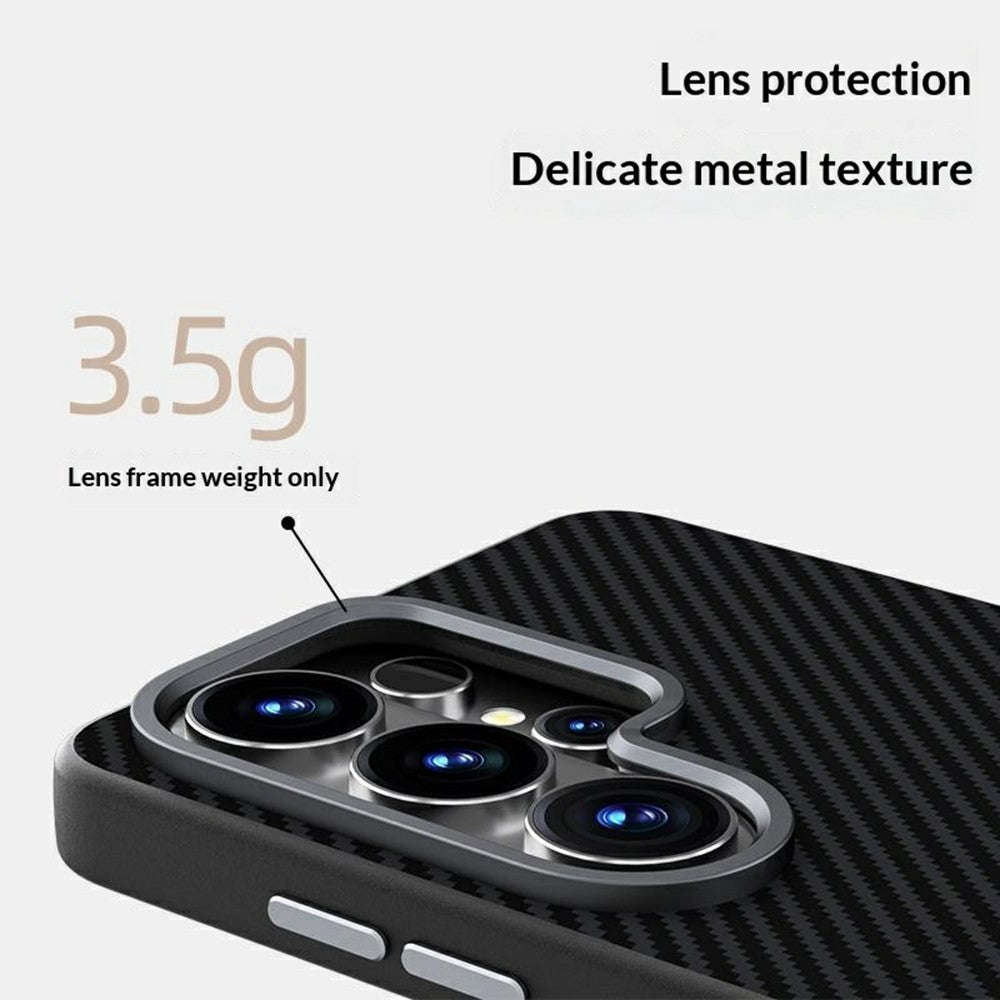 ABEEL For Samsung Galaxy S26+ Magnetic Case Carbon Fiber Texture TPU PC PU Phone Back Cover