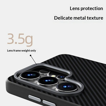 ABEEL For Samsung Galaxy S26+ Magnetic Case Carbon Fiber Texture TPU PC PU Phone Back Cover