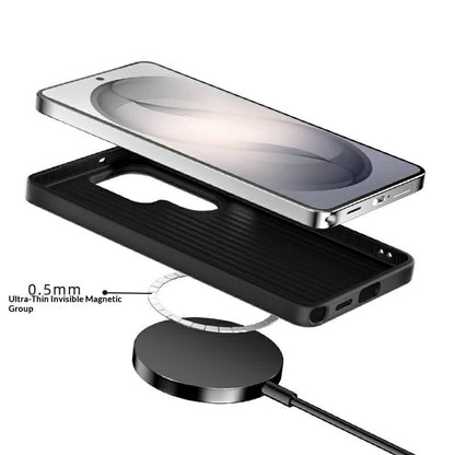 ABEEL For Samsung Galaxy S26+ Magnetic Case Carbon Fiber Texture TPU PC PU Phone Back Cover