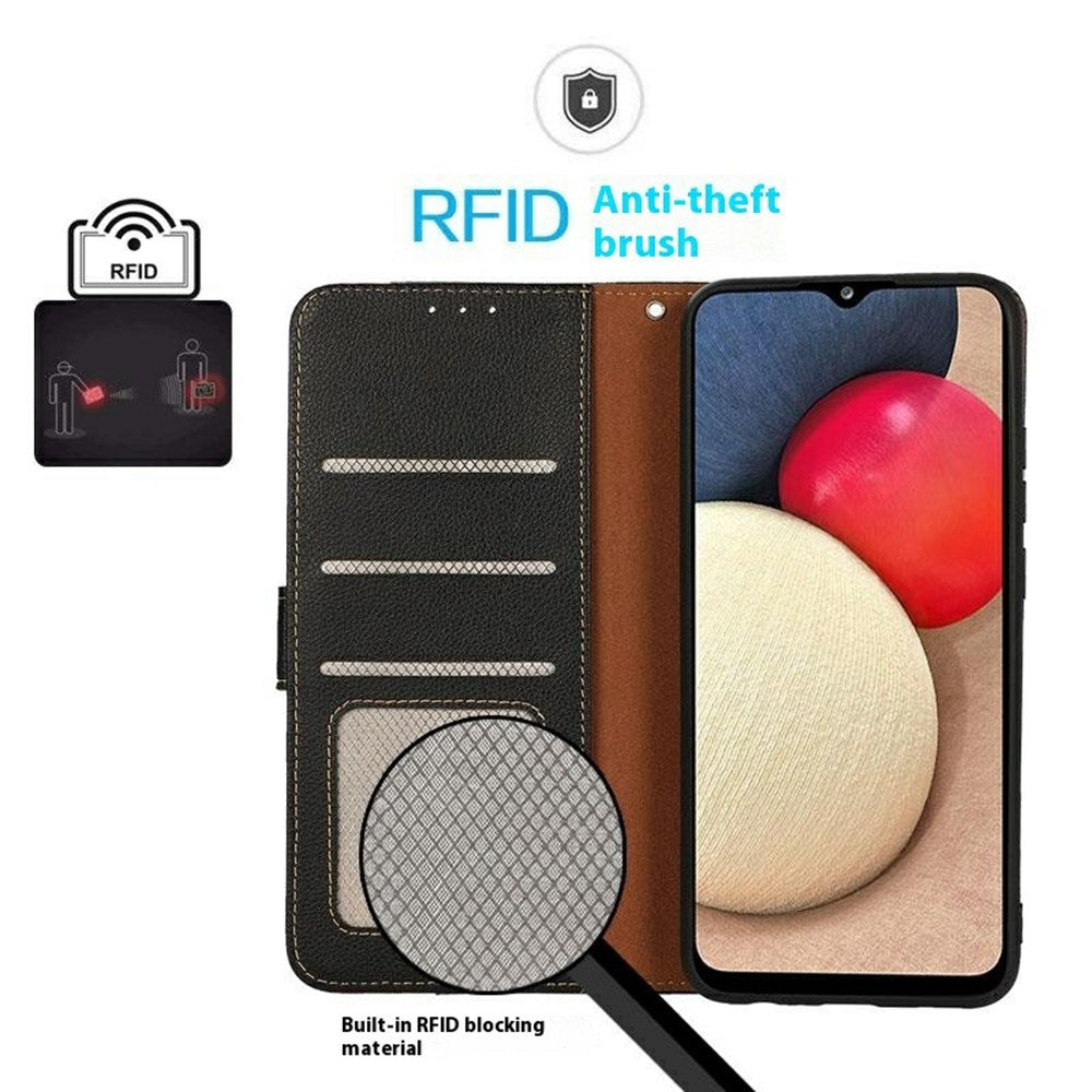 KHAZNEH For Samsung Galaxy S26+ Case RFID Blocking Wallet PU Leather Phone Cover with Strap
