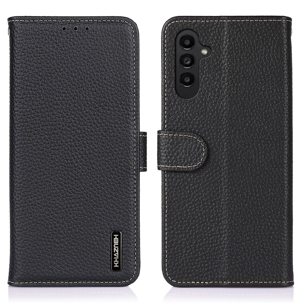 KHAZNEH For Samsung Galaxy S26+ Case Genuine Cow Leather Flip Phone Cover
