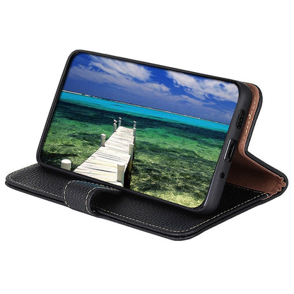 KHAZNEH For Samsung Galaxy S26+ Case Genuine Cow Leather Flip Phone Cover