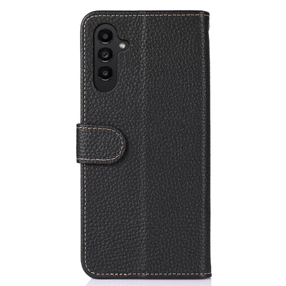 KHAZNEH For Samsung Galaxy S26+ Case Genuine Cow Leather Flip Phone Cover