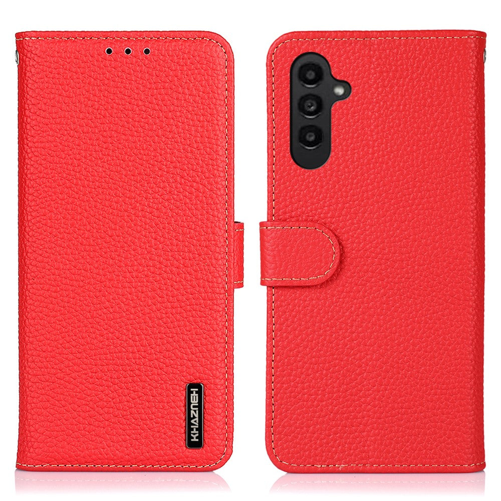 KHAZNEH For Samsung Galaxy S26+ Case Genuine Cow Leather Flip Phone Cover
