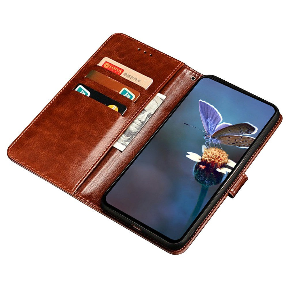 IDEWEI For Samsung Galaxy S26+ Stand Case Crazy Horse Texture Leather Phone Cover