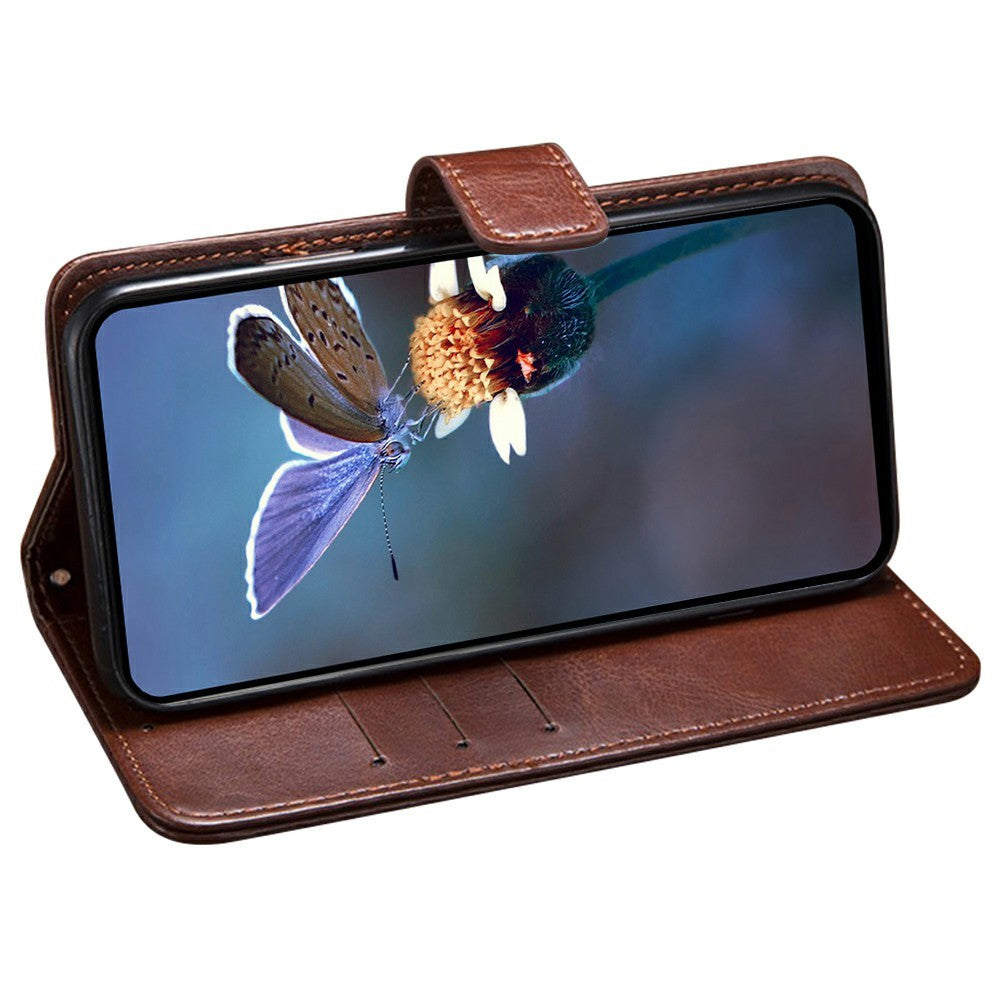 IDEWEI For Samsung Galaxy S26+ Stand Case Crazy Horse Texture Leather Phone Cover