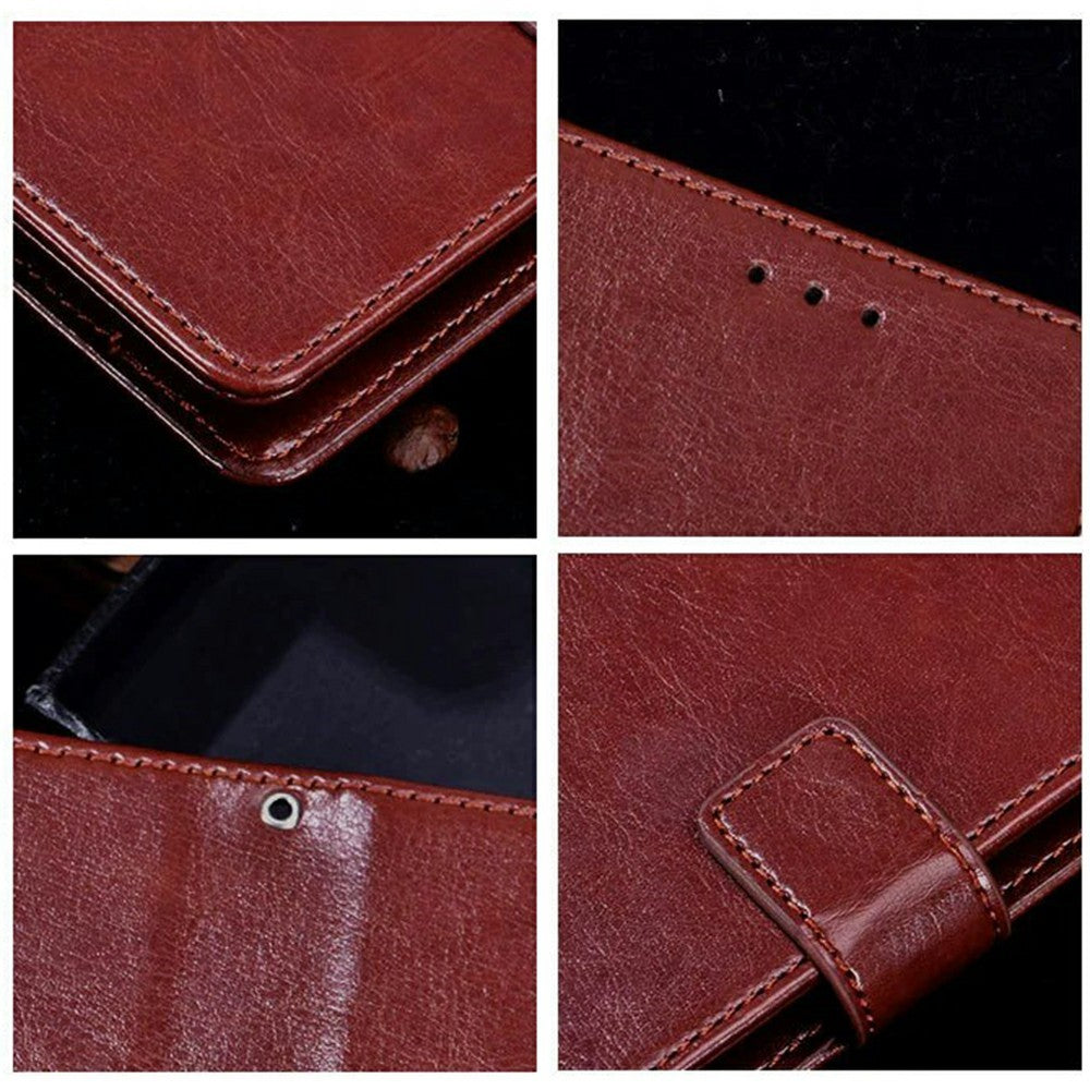 IDEWEI For Samsung Galaxy S26+ Stand Case Crazy Horse Texture Leather Phone Cover
