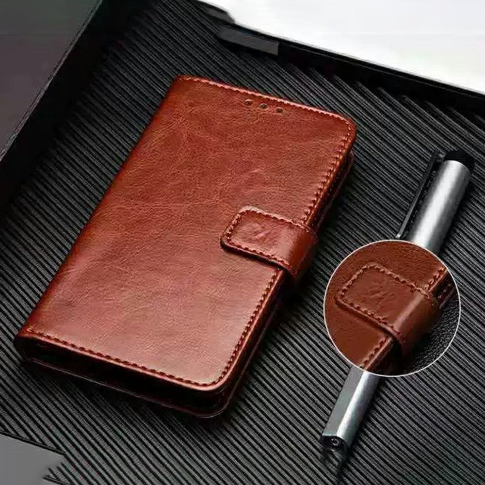IDEWEI For Samsung Galaxy S26+ Stand Case Crazy Horse Texture Leather Phone Cover