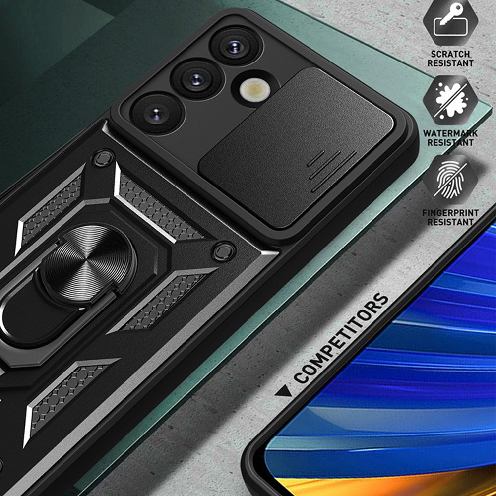 For Samsung Galaxy S26+ Case with Slide Camera Lid PC + TPU Kickstand Phone Cover