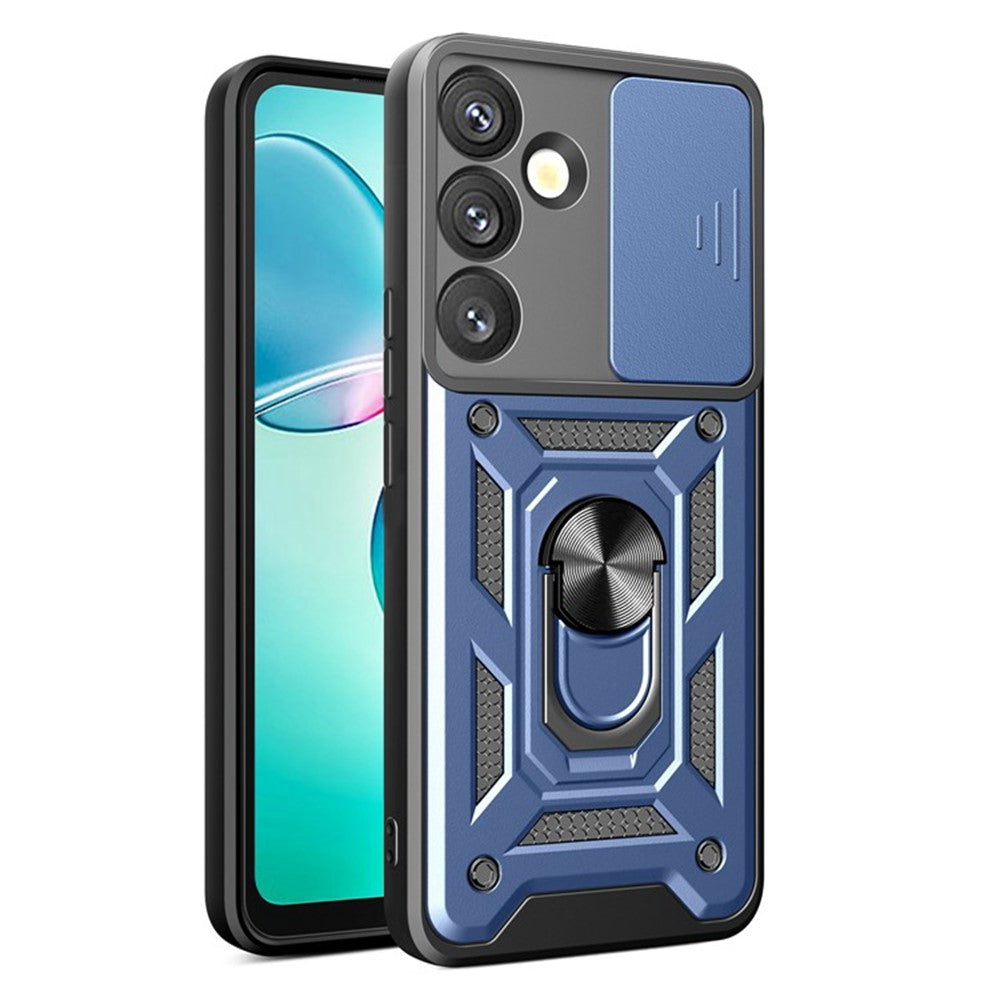 For Samsung Galaxy S26+ Case with Slide Camera Lid PC + TPU Kickstand Phone Cover