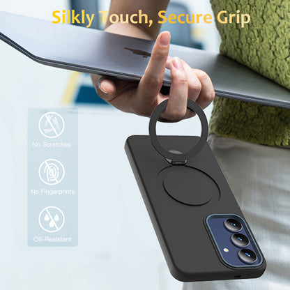 For Samsung Galaxy S26+ Magnetic Case Rotating Ring Kickstand TPU + PC Back Cover