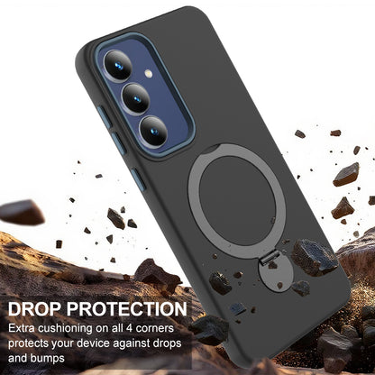 For Samsung Galaxy S26+ Magnetic Case Rotating Ring Kickstand TPU + PC Back Cover