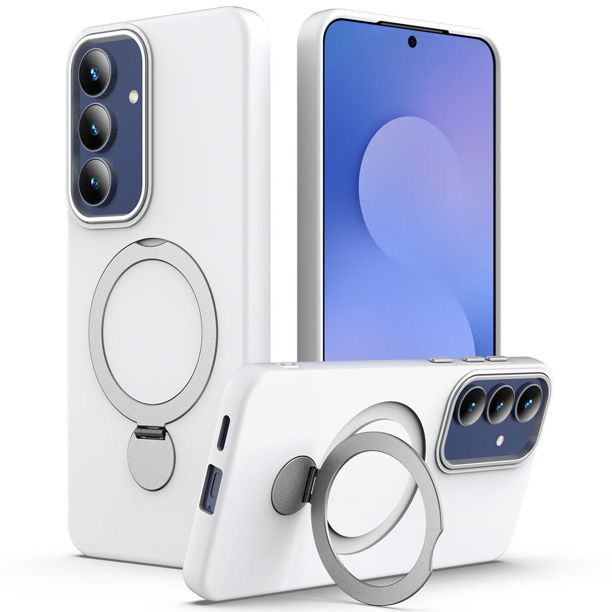 For Samsung Galaxy S26+ Magnetic Case Rotating Ring Kickstand TPU + PC Back Cover