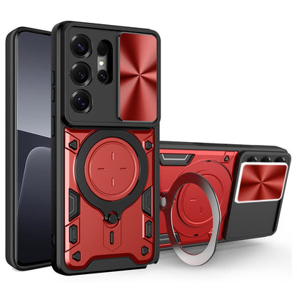 For Samsung Galaxy S26 Ultra Case TPU + PC Phone Cover with Kickstand , Slide Lens Window