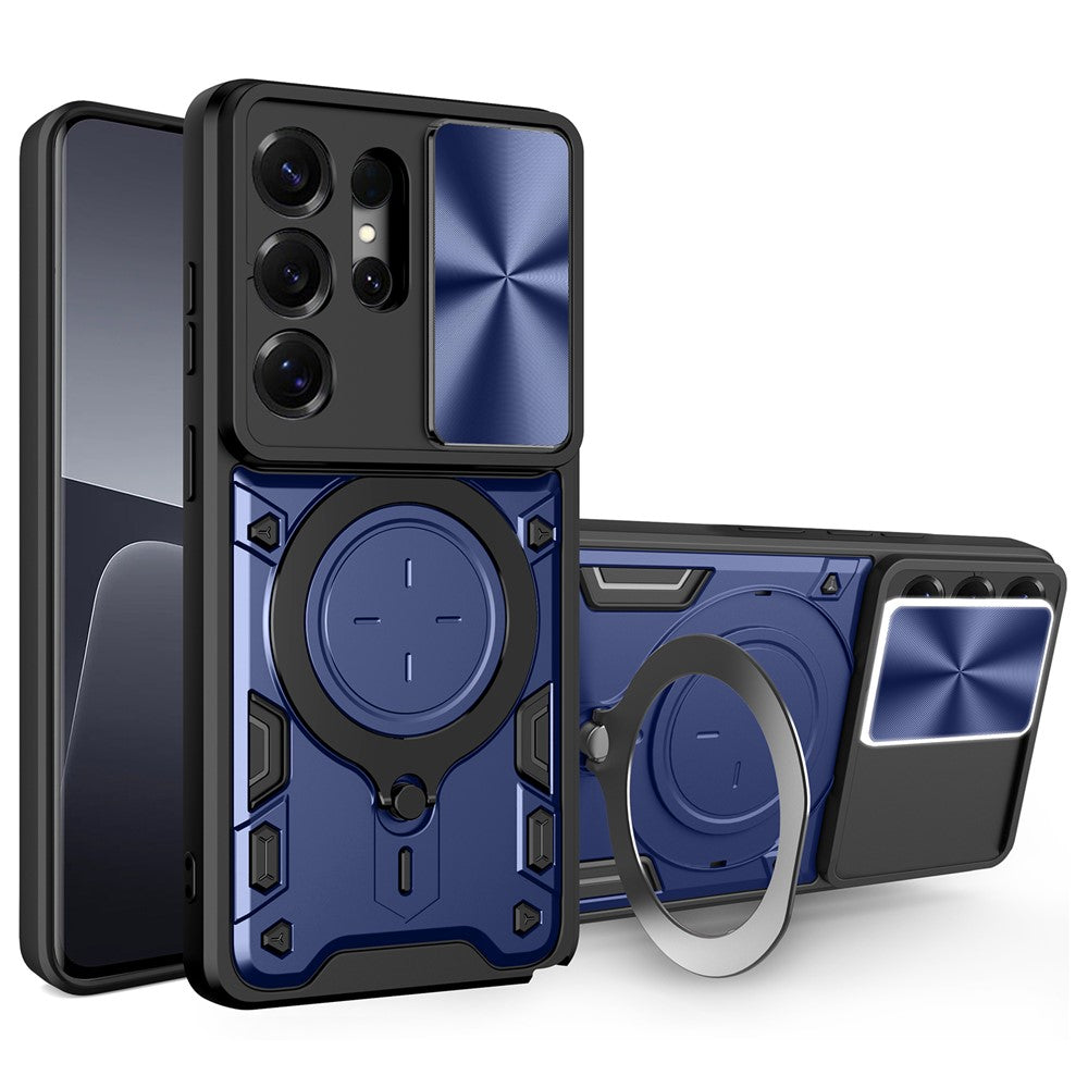For Samsung Galaxy S26 Ultra Case TPU + PC Phone Cover with Kickstand , Slide Lens Window