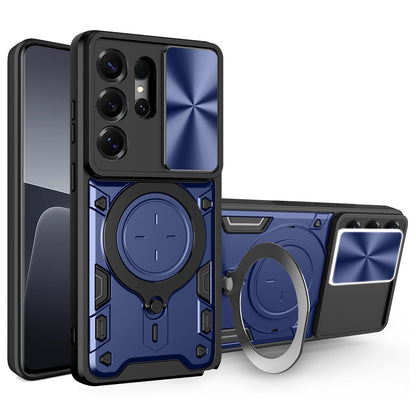 For Samsung Galaxy S26 Ultra Case TPU + PC Phone Cover with Kickstand , Slide Lens Window
