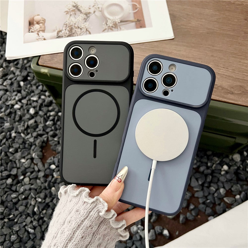 For iPhone 16 Pro Max Case Compatible with MagSafe Dual Color Skin Touch TPU PC Shockproof Phone Cover