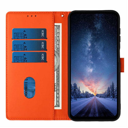 For iPhone 16 Stand Case Tree-and-Cat Pattern PU Leather Wallet Protective Phone Cover with Wrist Strap