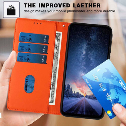 For iPhone 16 Stand Case Tree-and-Cat Pattern PU Leather Wallet Protective Phone Cover with Wrist Strap